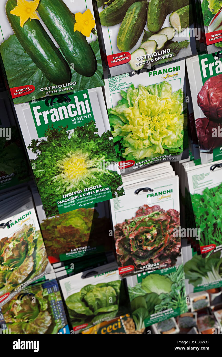Seeds in packets on sale Franchi brand UK Stock Photo
