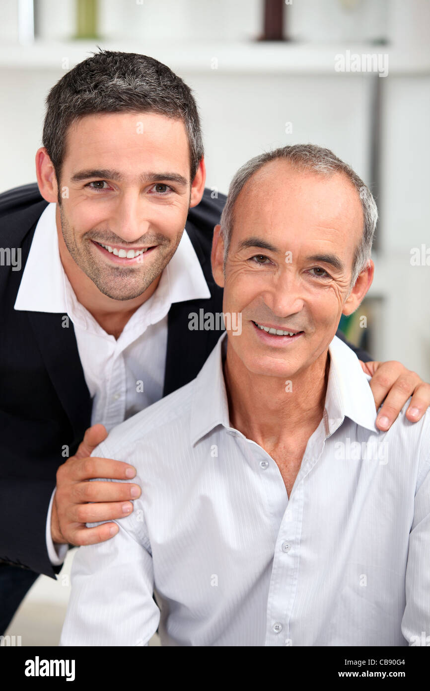 portrait of father and son Stock Photo