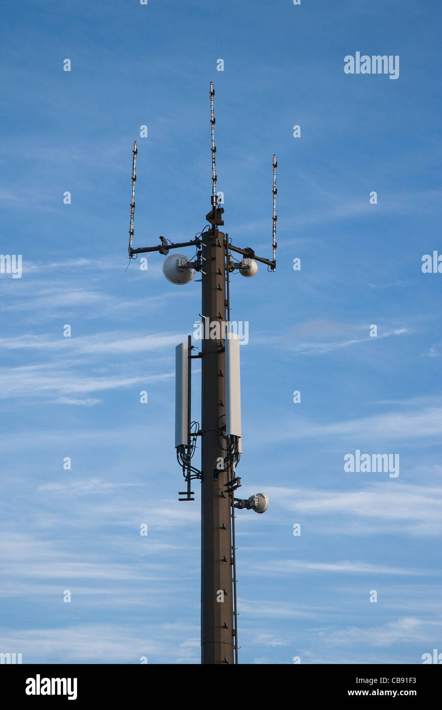 Mobile and microwave masts near Crediton, Devon