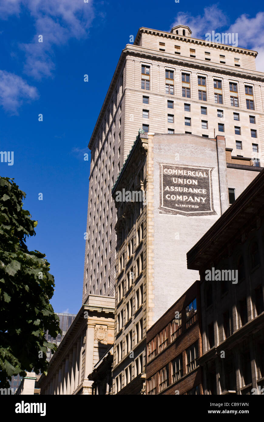 Commercial Union Assurance Company building, Saint Jacques Street, Montreal Stock Photo