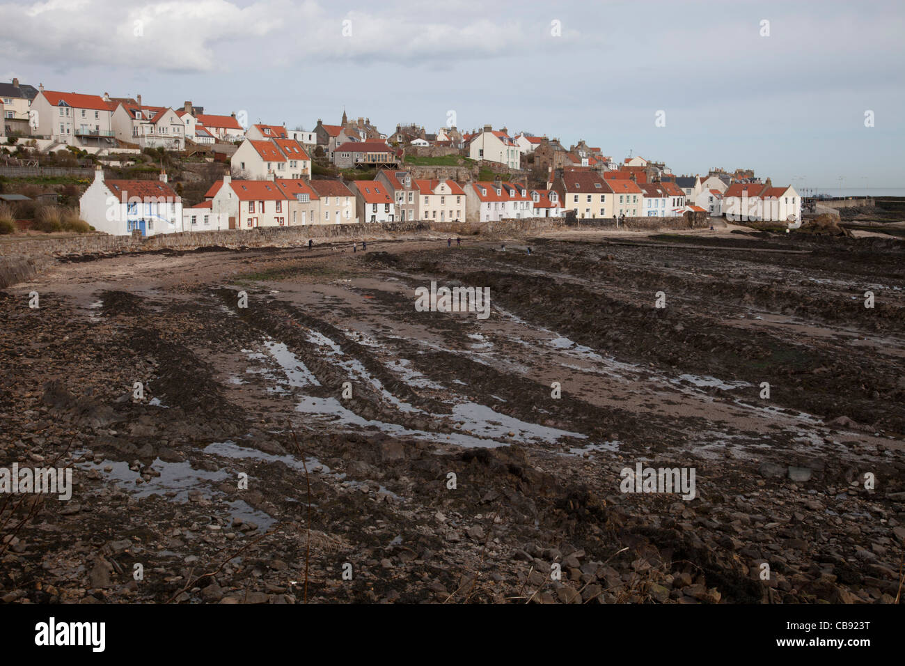 Pittenweem across the bay at low tide Fife Scotland Stock Photo