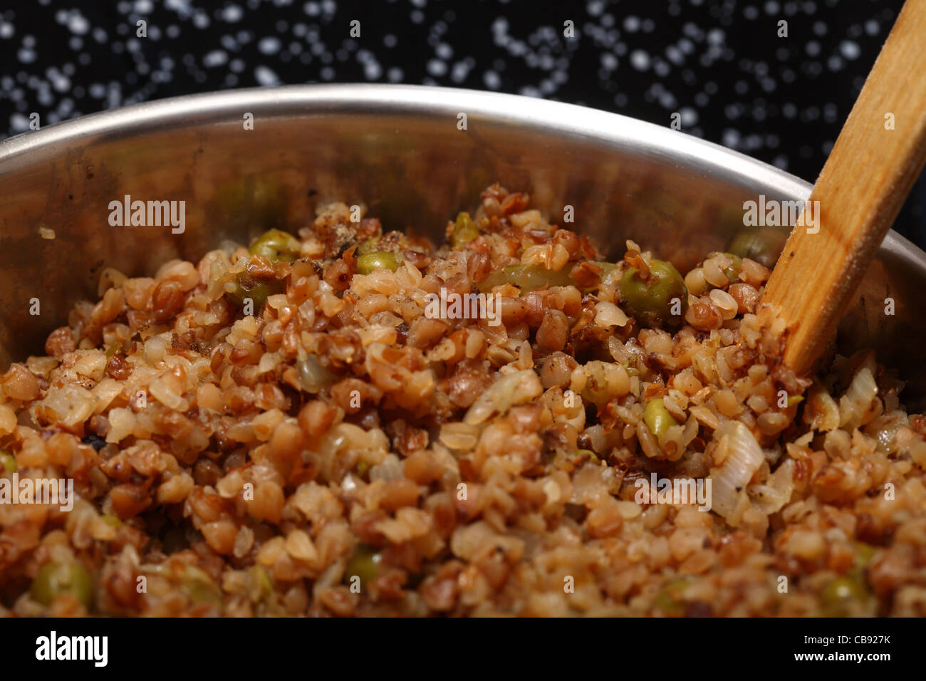 Buckwheat cereal background texture in pan nature foot Stock Photo Alamy