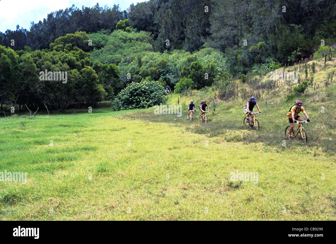 Hawaii, Molokai, Mountain Biking Stock Photo Alamy