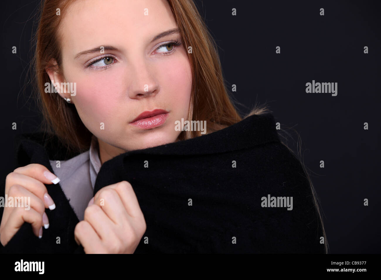 portrait of beautiful girl with side look Stock Photo - Alamy