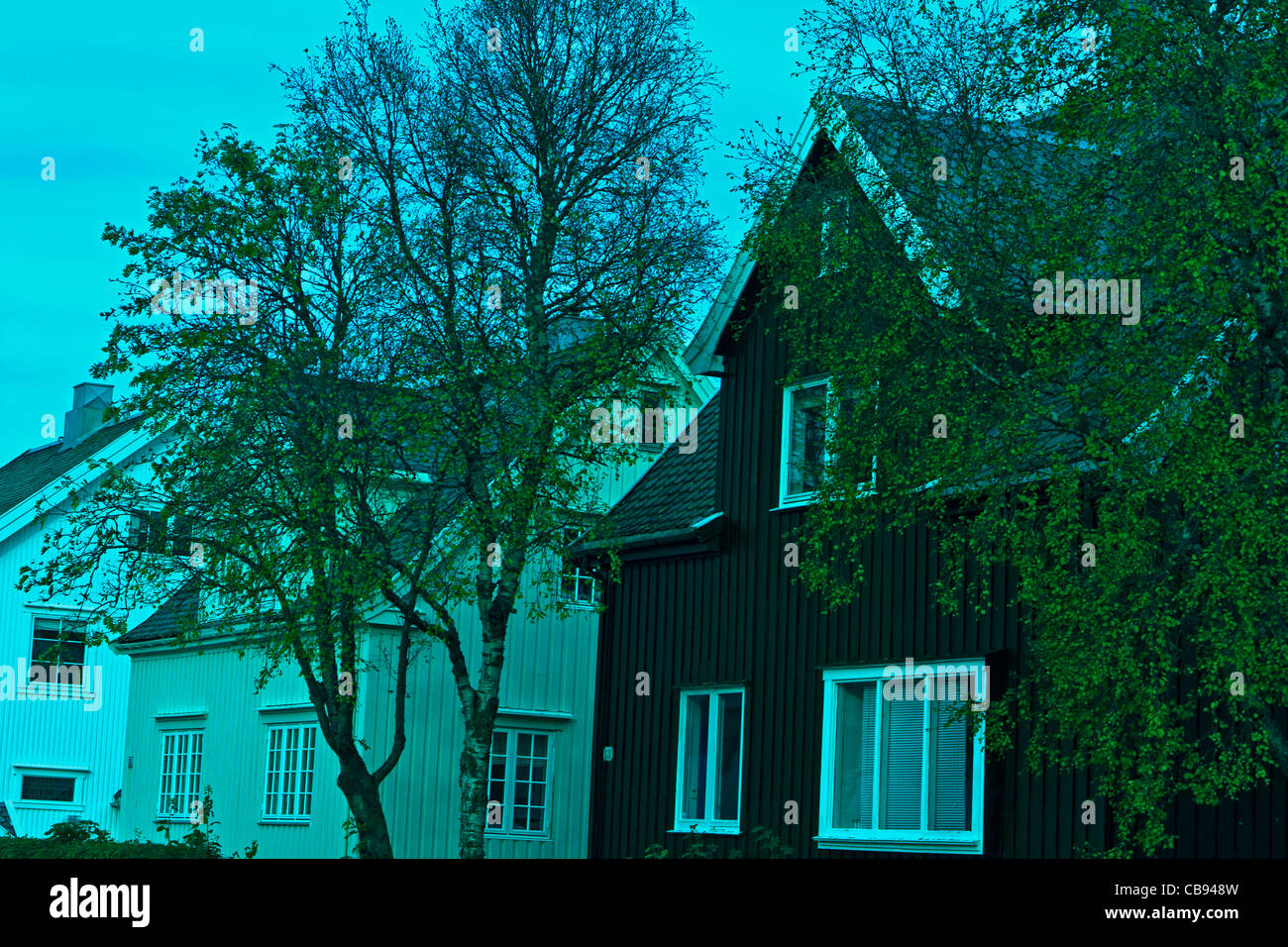 Typical Norwegian architecture in the coastal town of Bodo Stock Photo Alamy