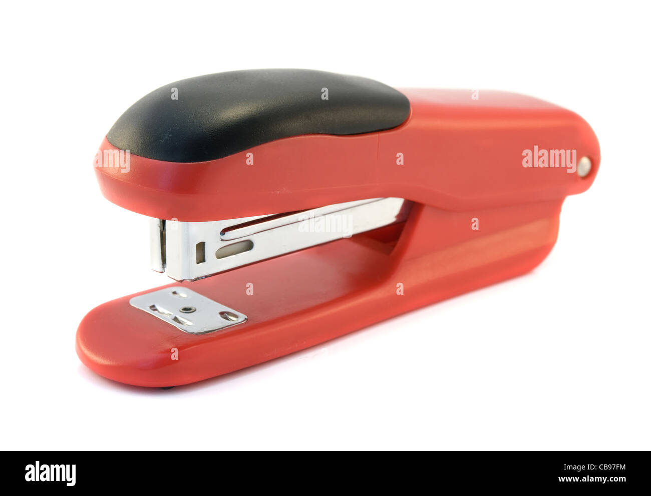 red stapler isolated on a white background Stock Photo - Alamy