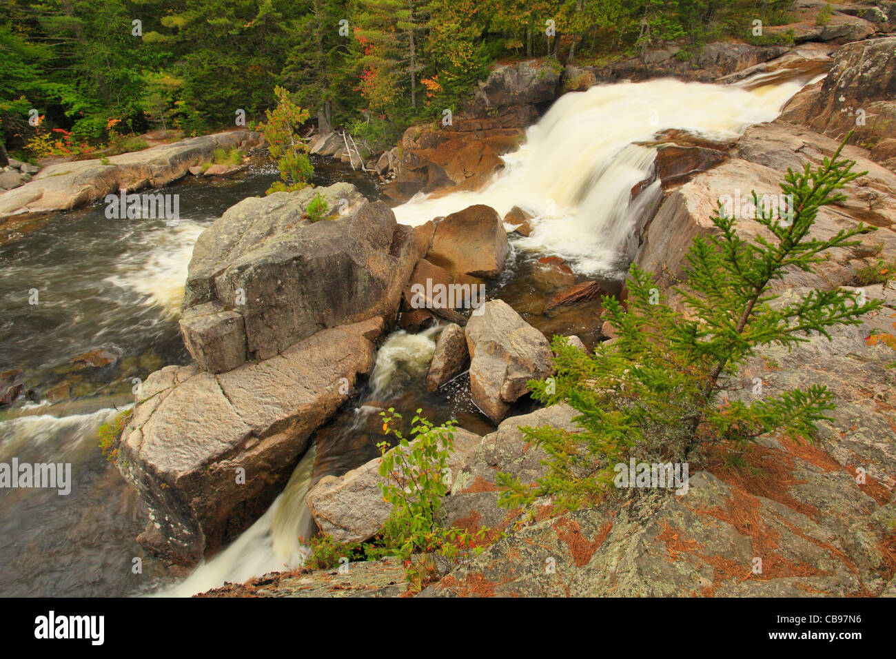 Big NIagra Falls, Appalachian Trail, Nesowadnehunk Stream, Baxter State Park, Millinocket, Maine, USA Stock Photo