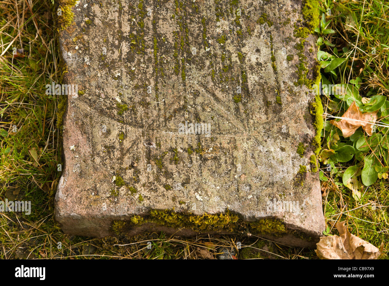 Poolewe recumbant Pictish symbol stone Poolewe Achnasheen, Highland Stock Photo
