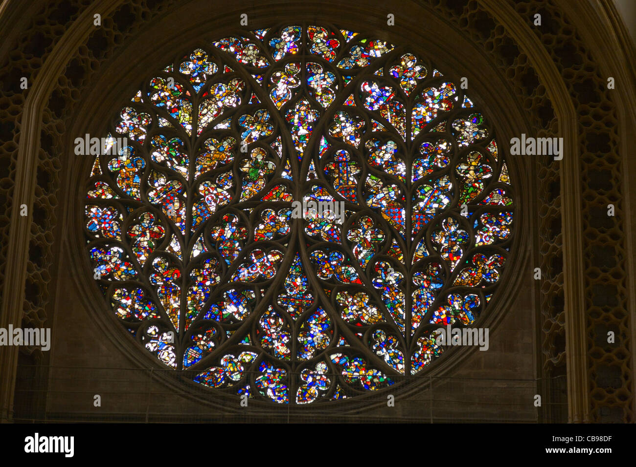 Lincoln Cathedral Stained glass window Stock Photo Alamy
