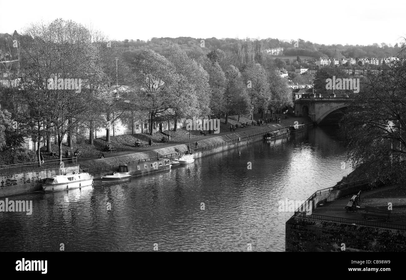 Autumn river reflection trees Black and White Stock Photos & Images - Alamy