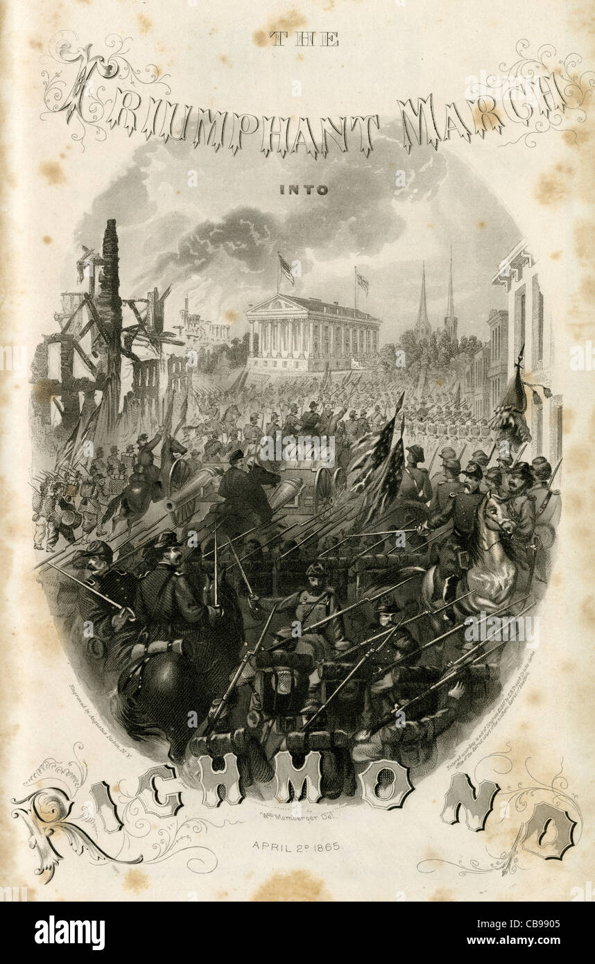 The Triumphant March into Richmond, April 2, 1865. Stock Photo