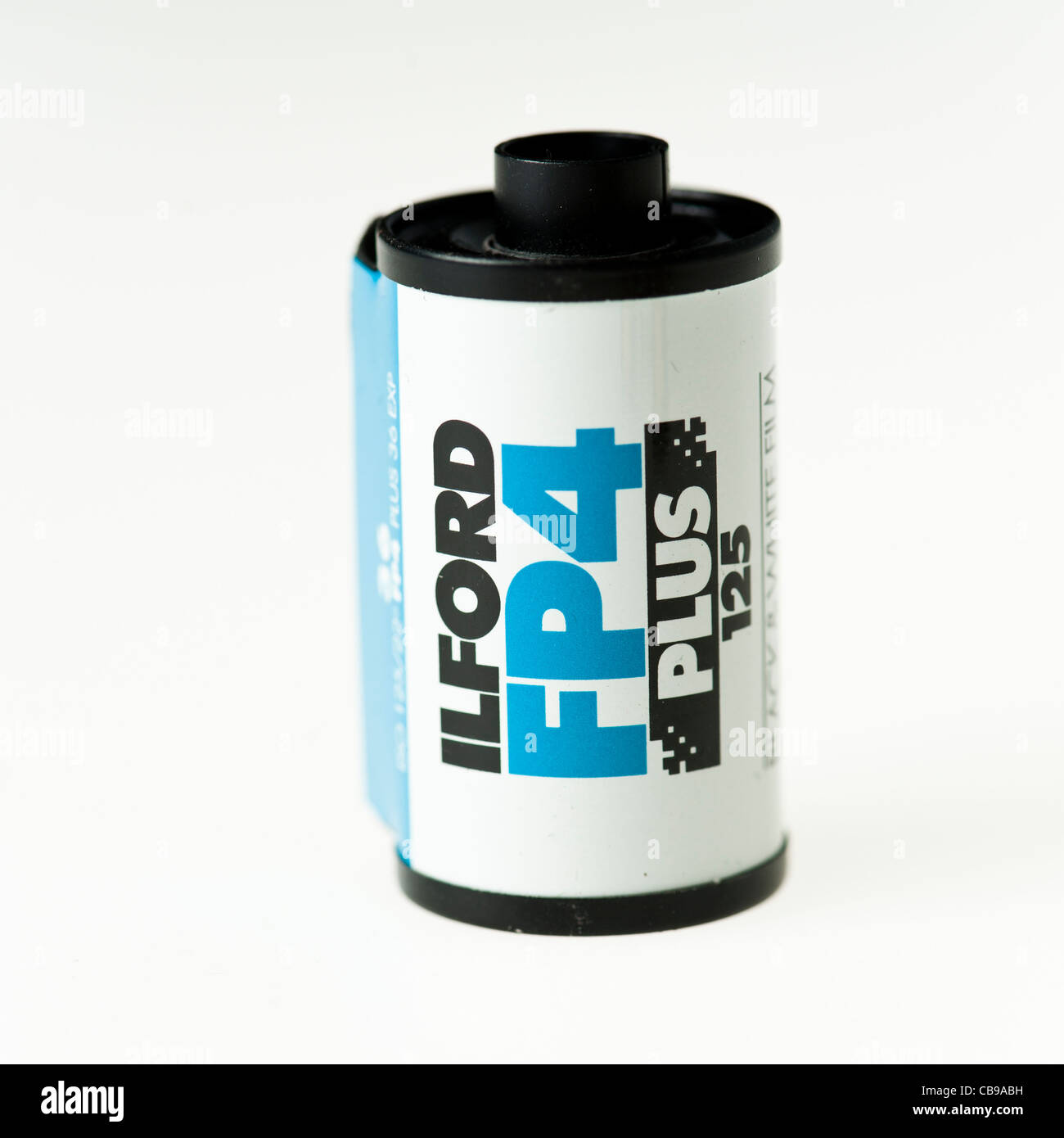 An ilford FP4 35mm black and white film canister roll Stock Photo