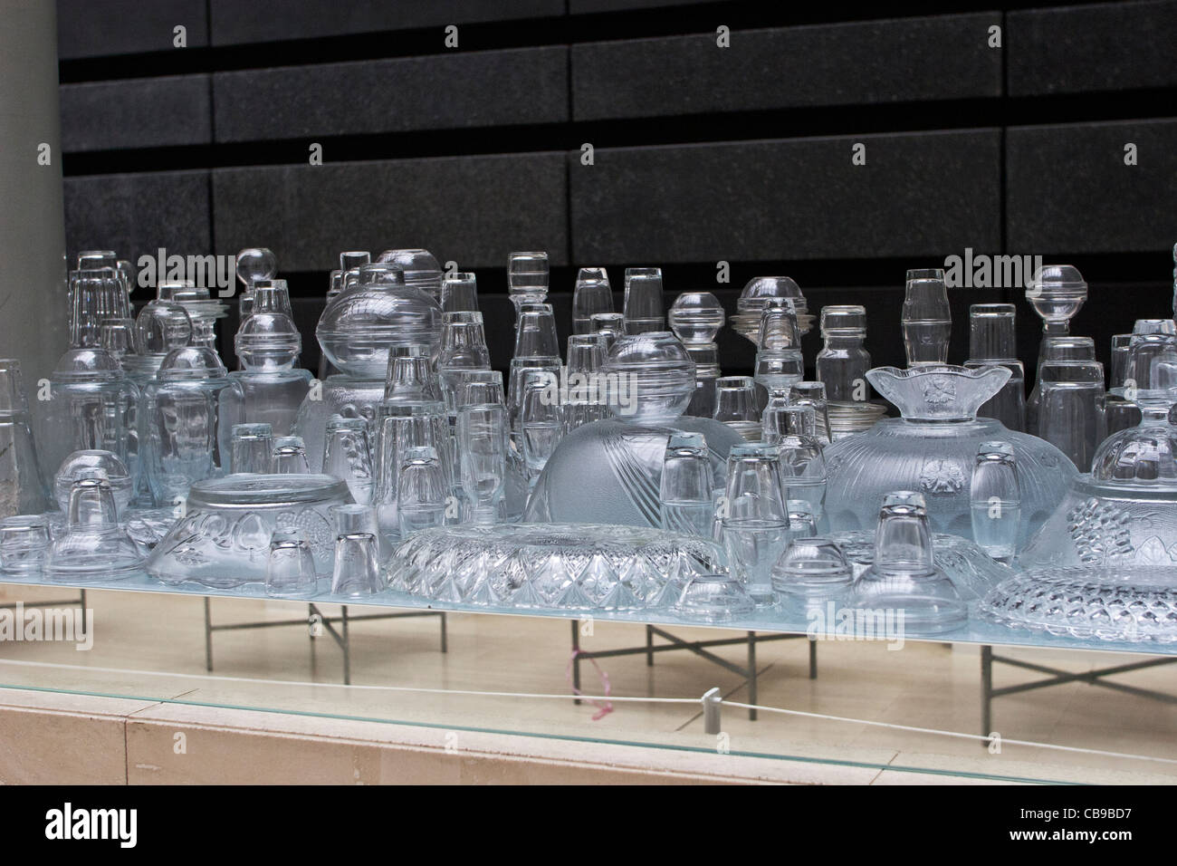 Glassware on display, Singapore National Museum, Singapore Stock Photo