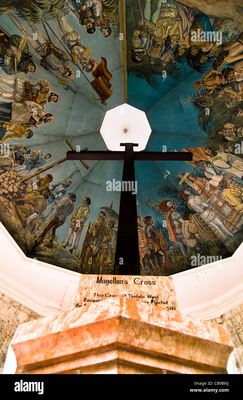 Magellan cross in Cebu. Stock Photo