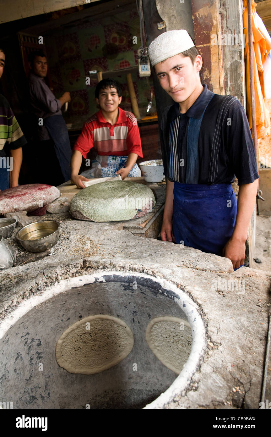 Central Asian Nan bread baked in a Tandoor oven Stock Photo Alamy