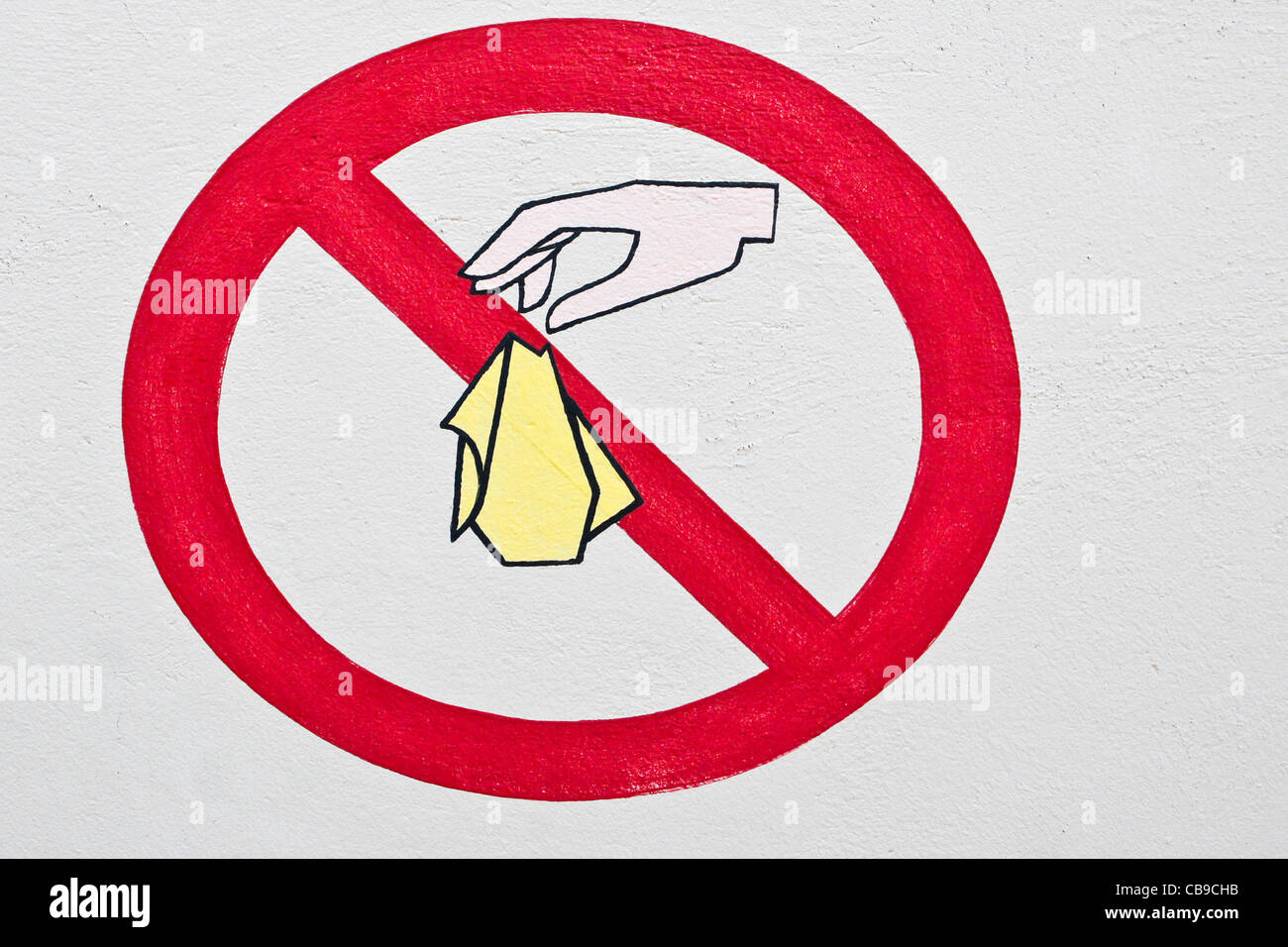'No littering' sign Stock Photo