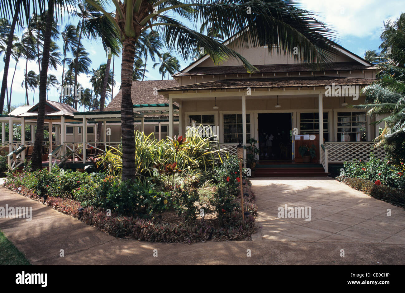 Hawaii Kauai Waimea Plantation Cottages Waimea Town Stock Photo