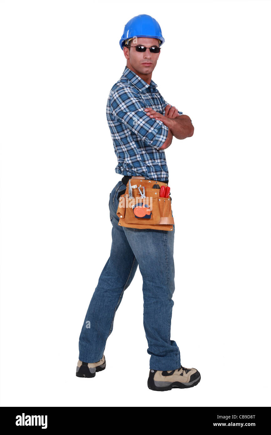 A cool construction worker Stock Photo Alamy