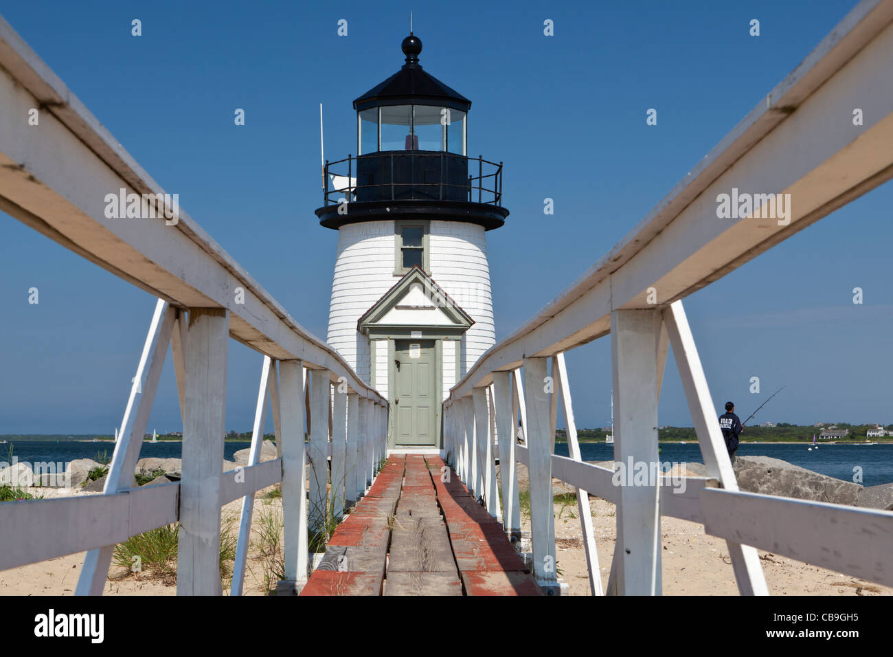 Brant Point Lighthouse Nantucket Cape Cod Massachusetts USA Stock Photo