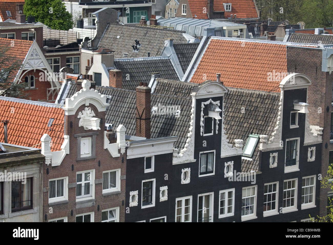 View from the Rooftops to the Keizersgracht channel, Amsterdam, The Netherlands Stock Photo