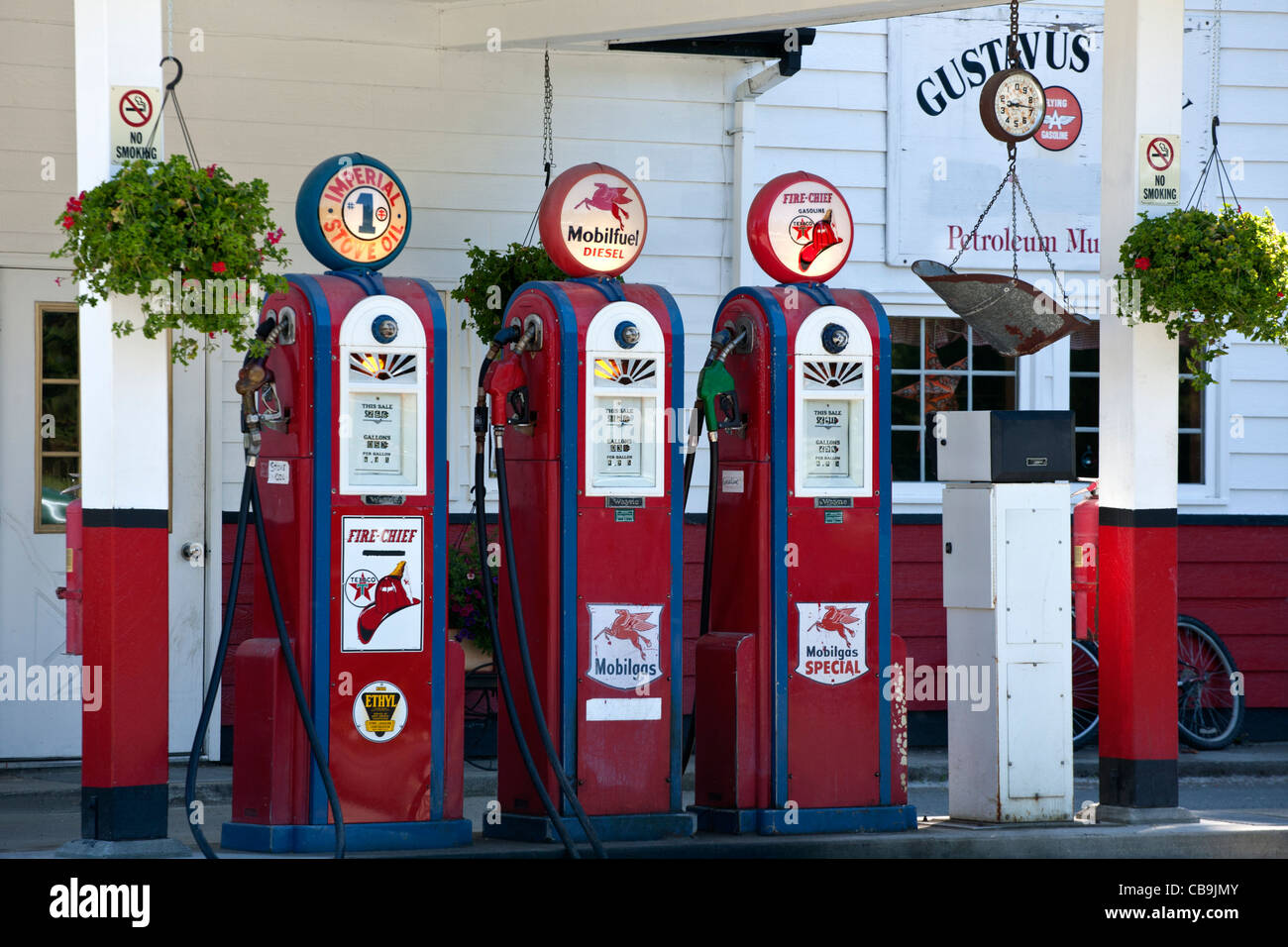 Old petrol station. Gustavus. Glacier Bay. Alaska. USA Stock Photo