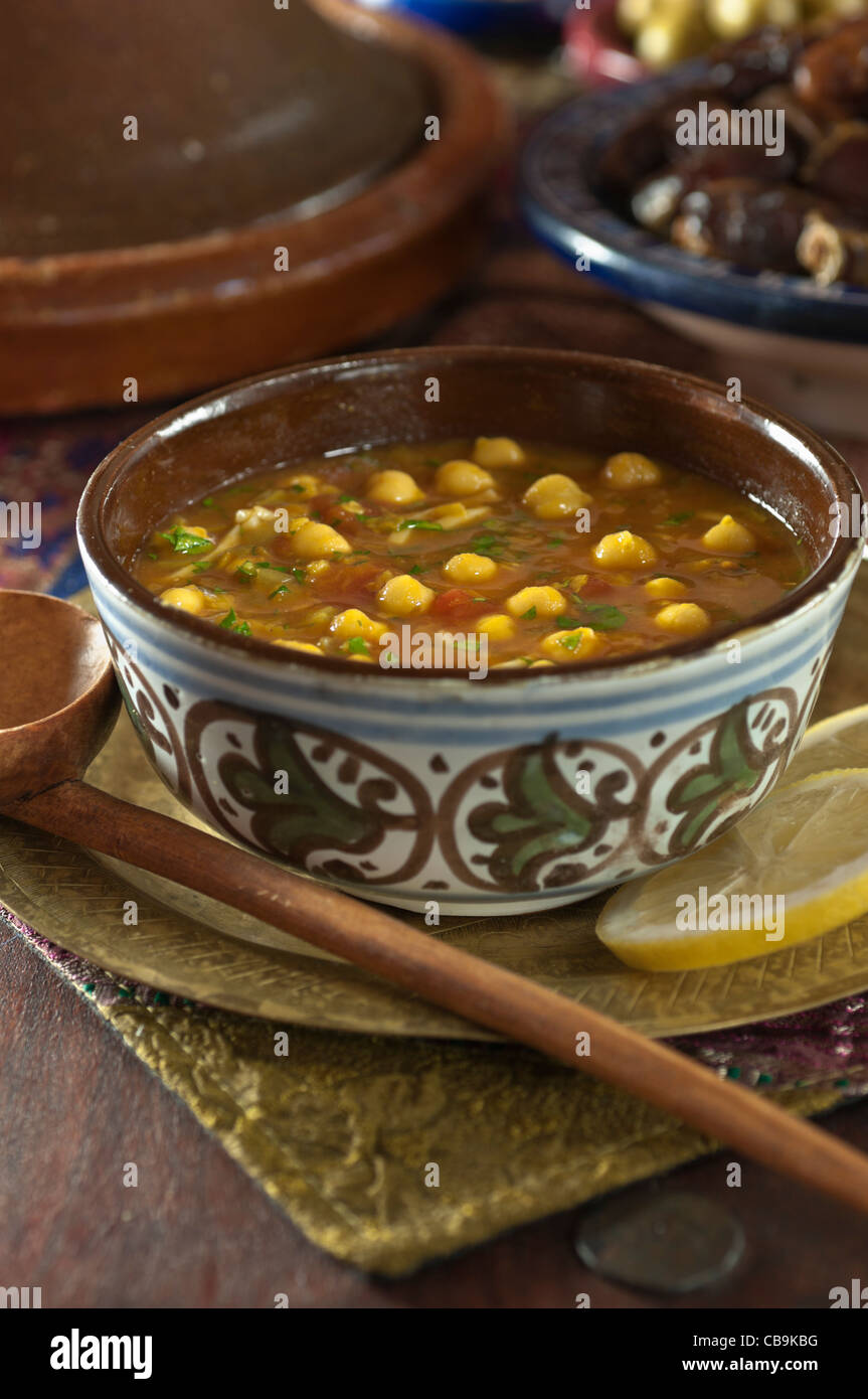 Harira. Traditional Moroccan lentil and chickpea soup Stock Photo - Alamy