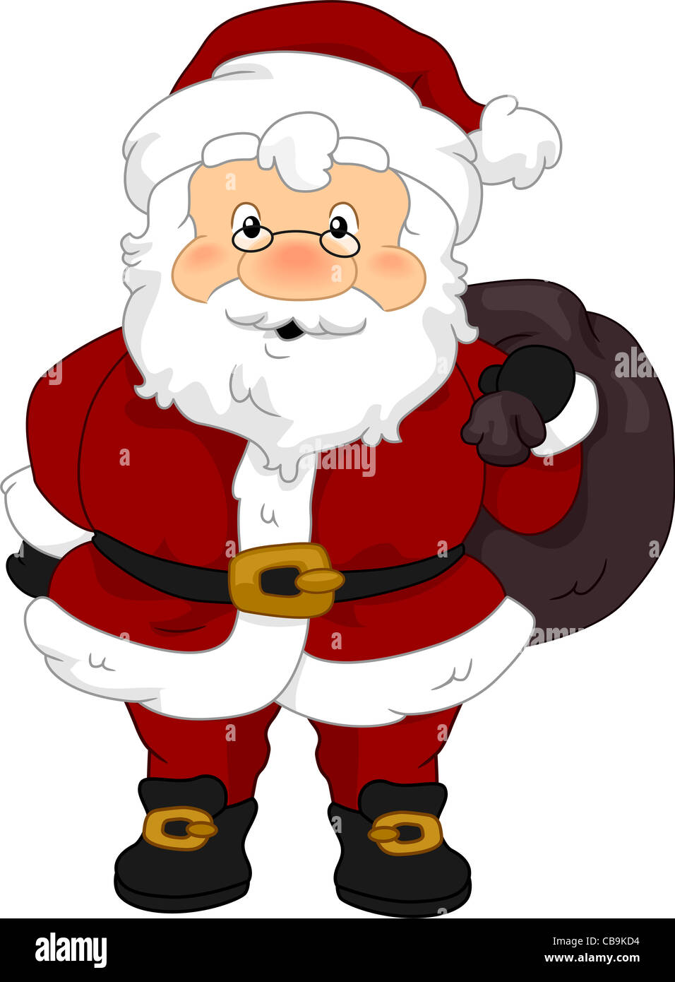 Illustration of Santa Claus Carrying a Sack Stock Photo - Alamy
