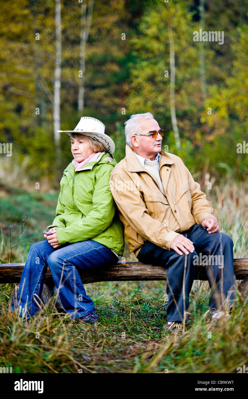 Senior couple walking in park Stock Photo - Alamy