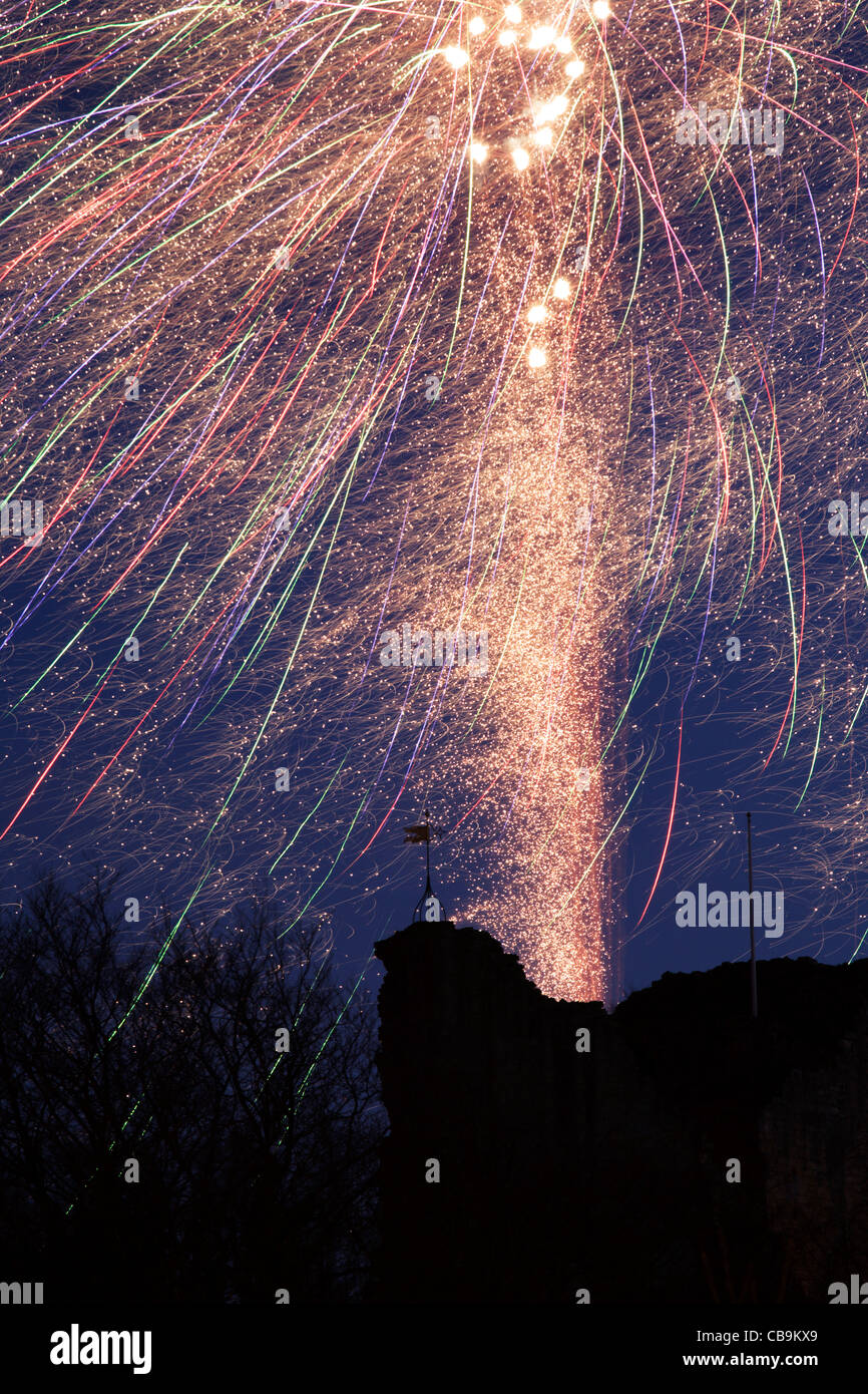 Christmas Market Finale Firework Display over Knaresborough Castle