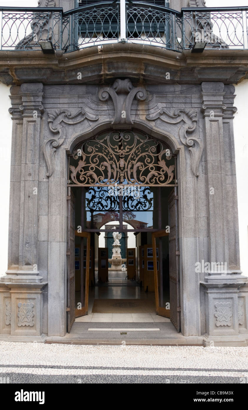 Main Entrance, Camara Municipal do Funchal (Funchal Town Hall) Funchal, Madeira Stock Photo