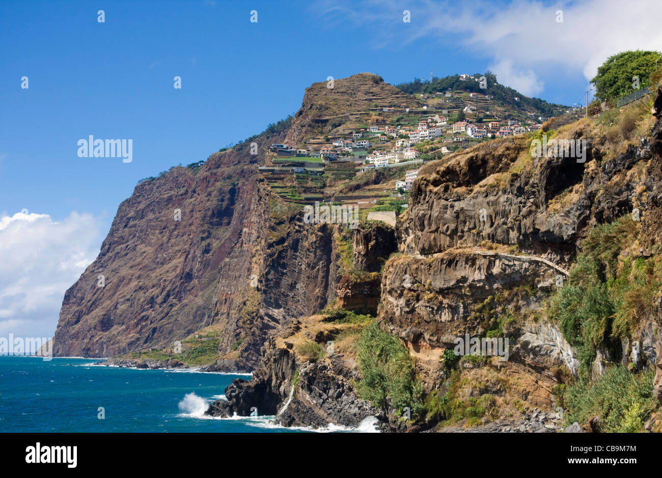 Cabo Girao from Camara de Lobos, near Funchal, Madeira, Autumn 2011 Stock Photo