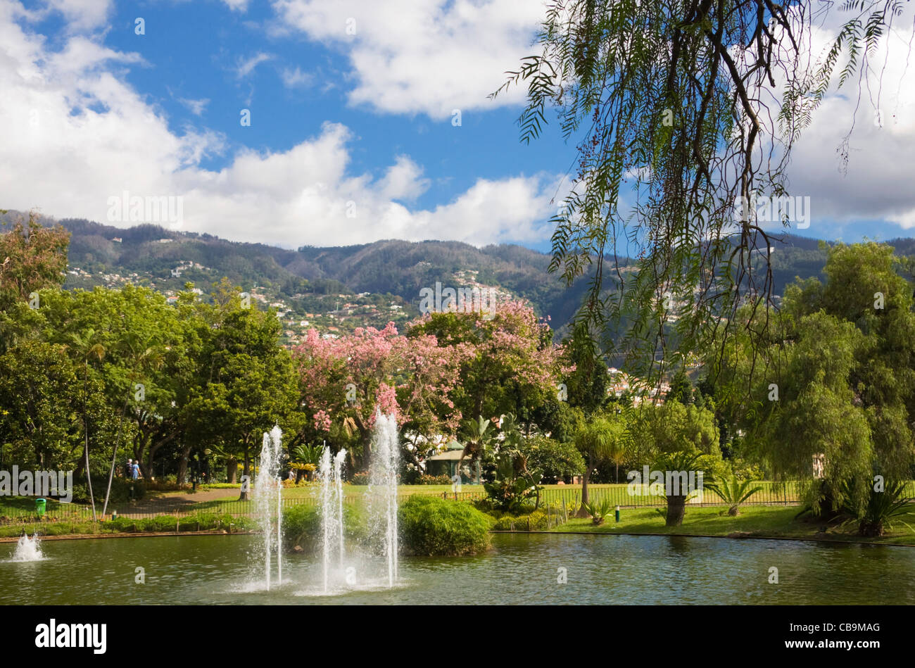 Fountains, Parque de Santa Catarina (Santa Catarina Park), Funchal, Madeira Stock Photo