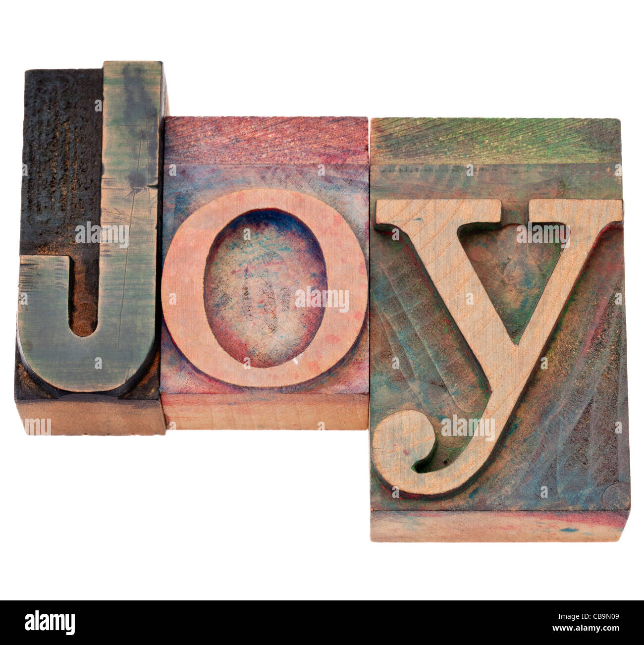 joy word - isolated text in vintage wood letterpress printing blocks Stock Photo