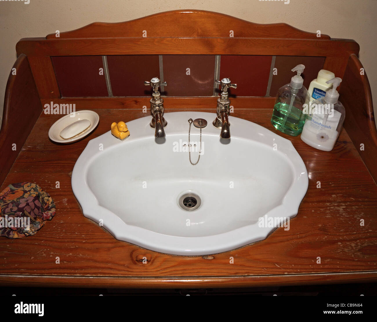 Old style wash basin stand Stock Photo