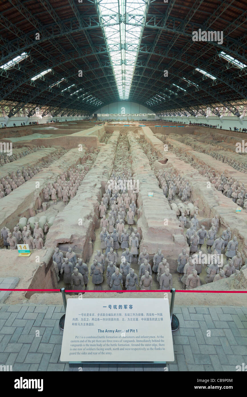 Terracotta Warriors Army Pit Number 1, Xian, Shaanxi Province, PRC, People's Republic of China, Asia Stock Photo