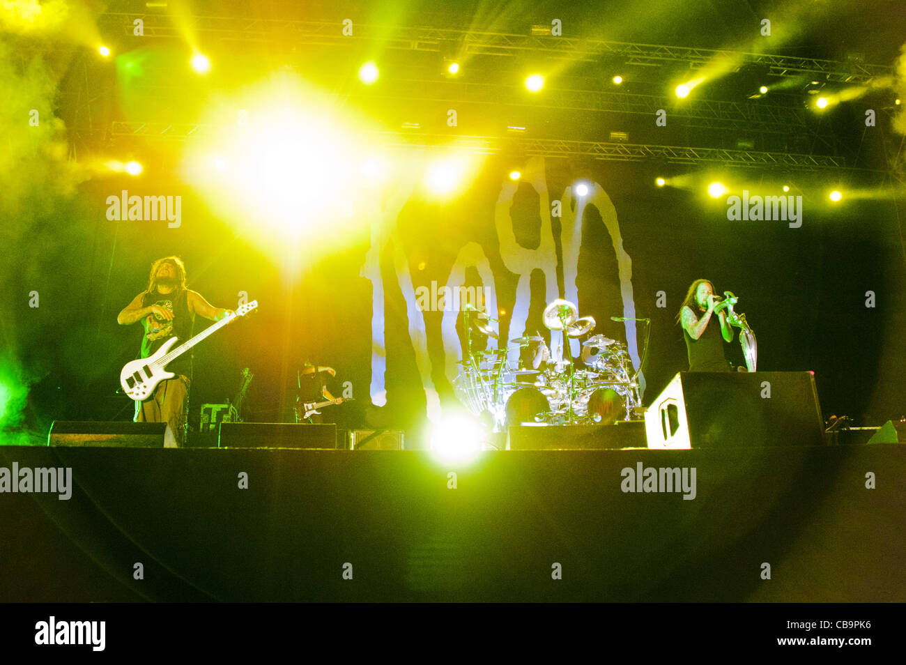 Korn perform in Rome Stock Photo