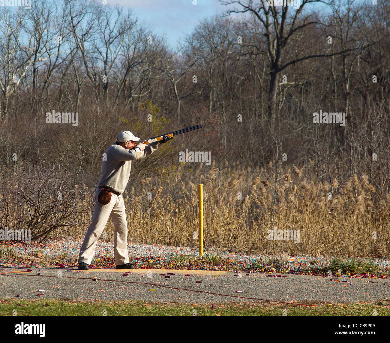 Skeet shooting at a range in New Jersey Stock Photo Alamy