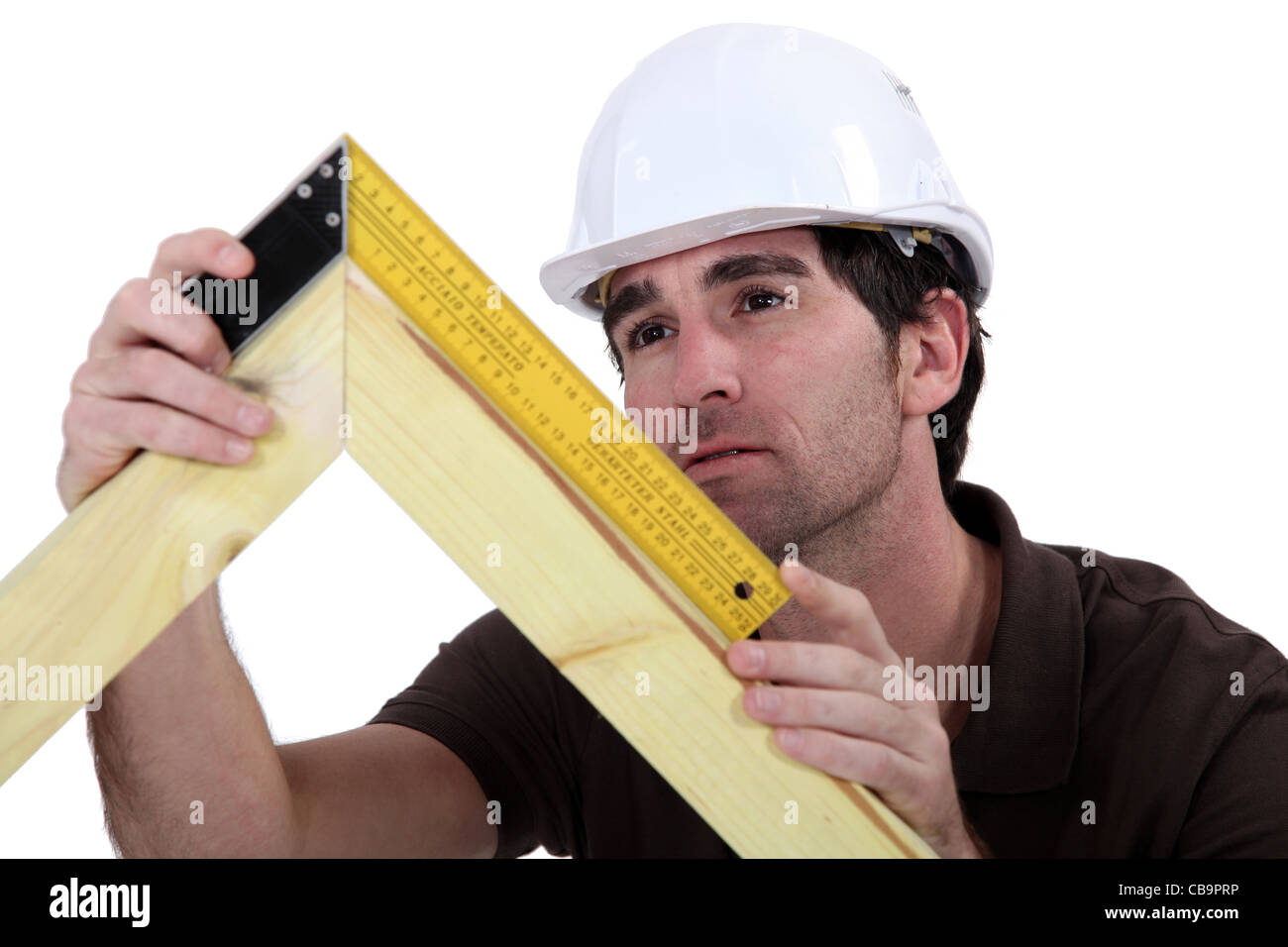 Carpenter making a frame Stock Photo Alamy