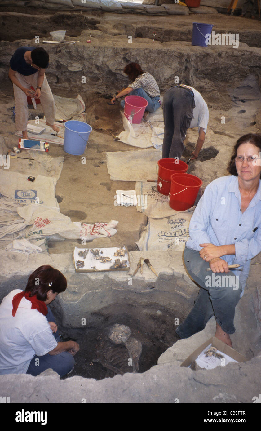 Neolithic archaeological site of Catalhoyuk central Anatolia Turkey ...
