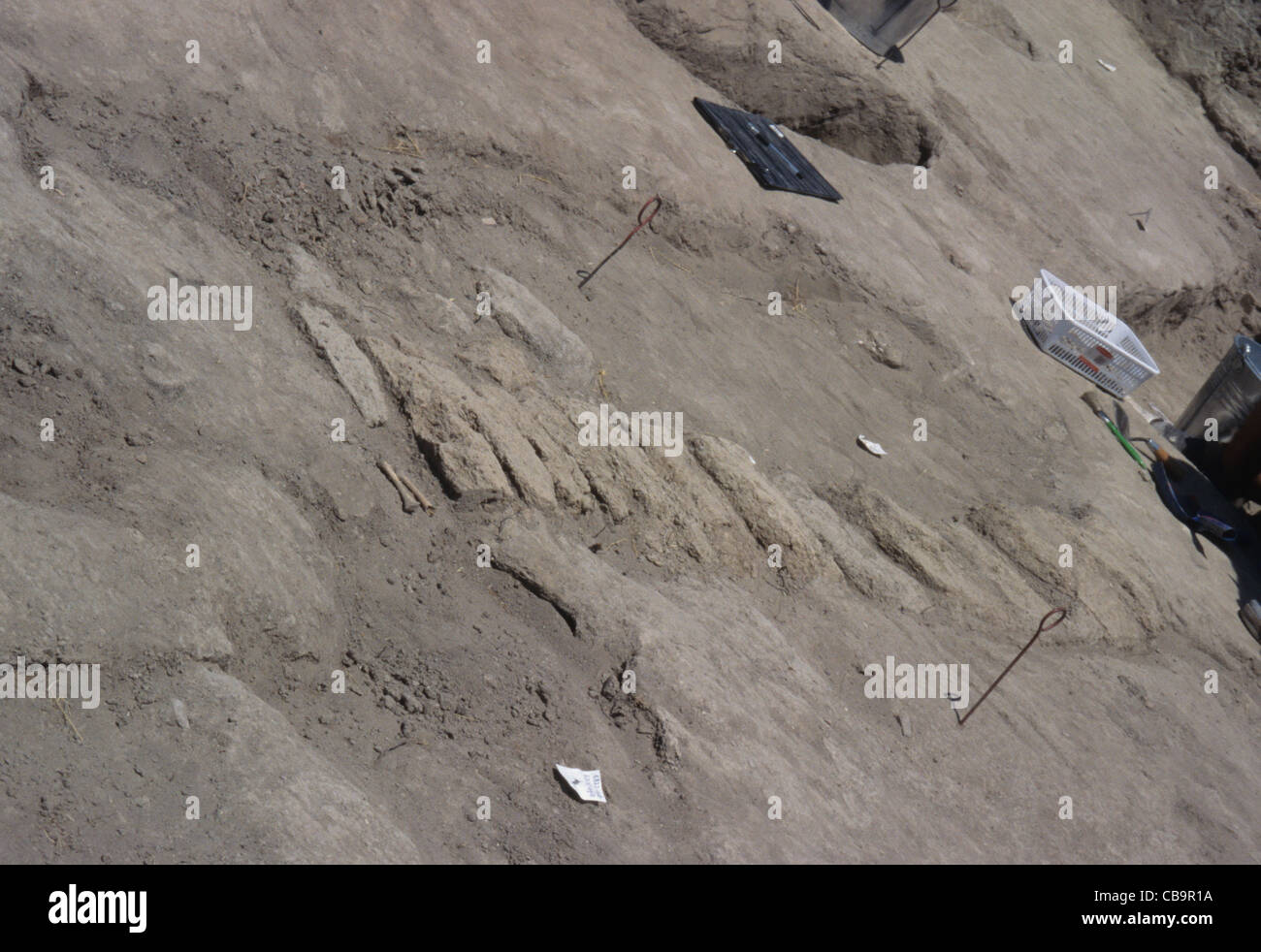 Collapsed steps at Neolithic archaeological site of Catalhoyuk central Anatolia Turkey Stock Photo