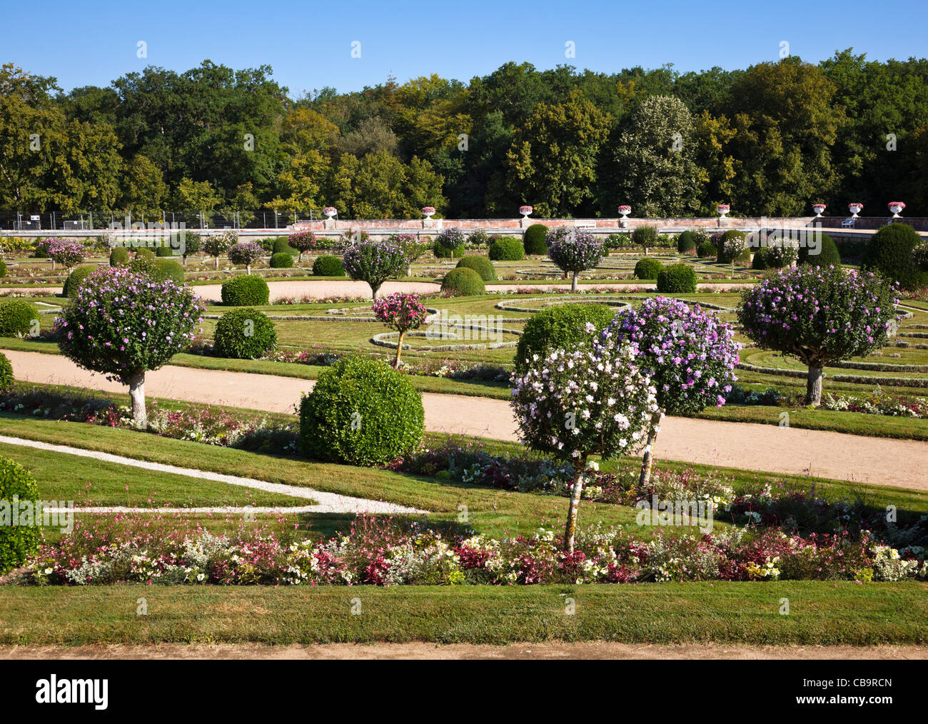 Diane de Poitiers garden at Chenoneau, Loire Valley, France Stock Photo