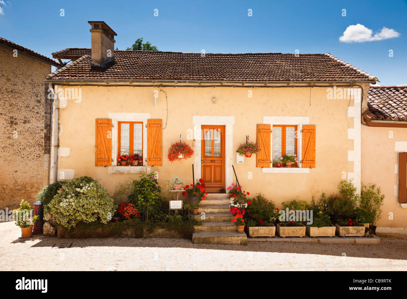 Old French house in Bourdeilles, Dordogne, France Stock Photo