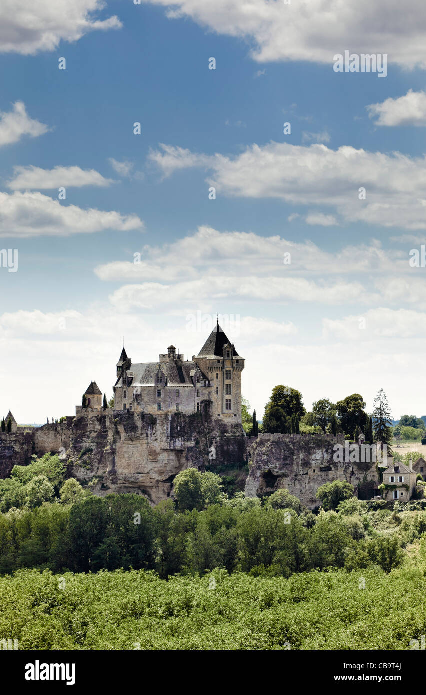 Chateau de Montfort in the Dordogne valley, Vitrac, Dordogne, France, Europe Stock Photo