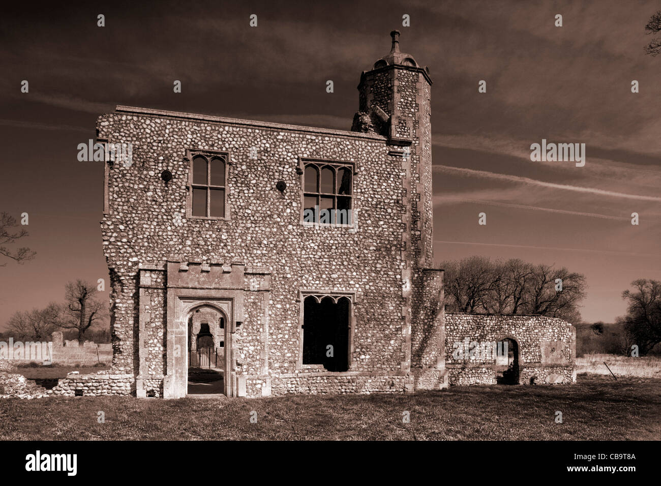 Haunted Ruin Castle Baconsthorpe Stock Photo