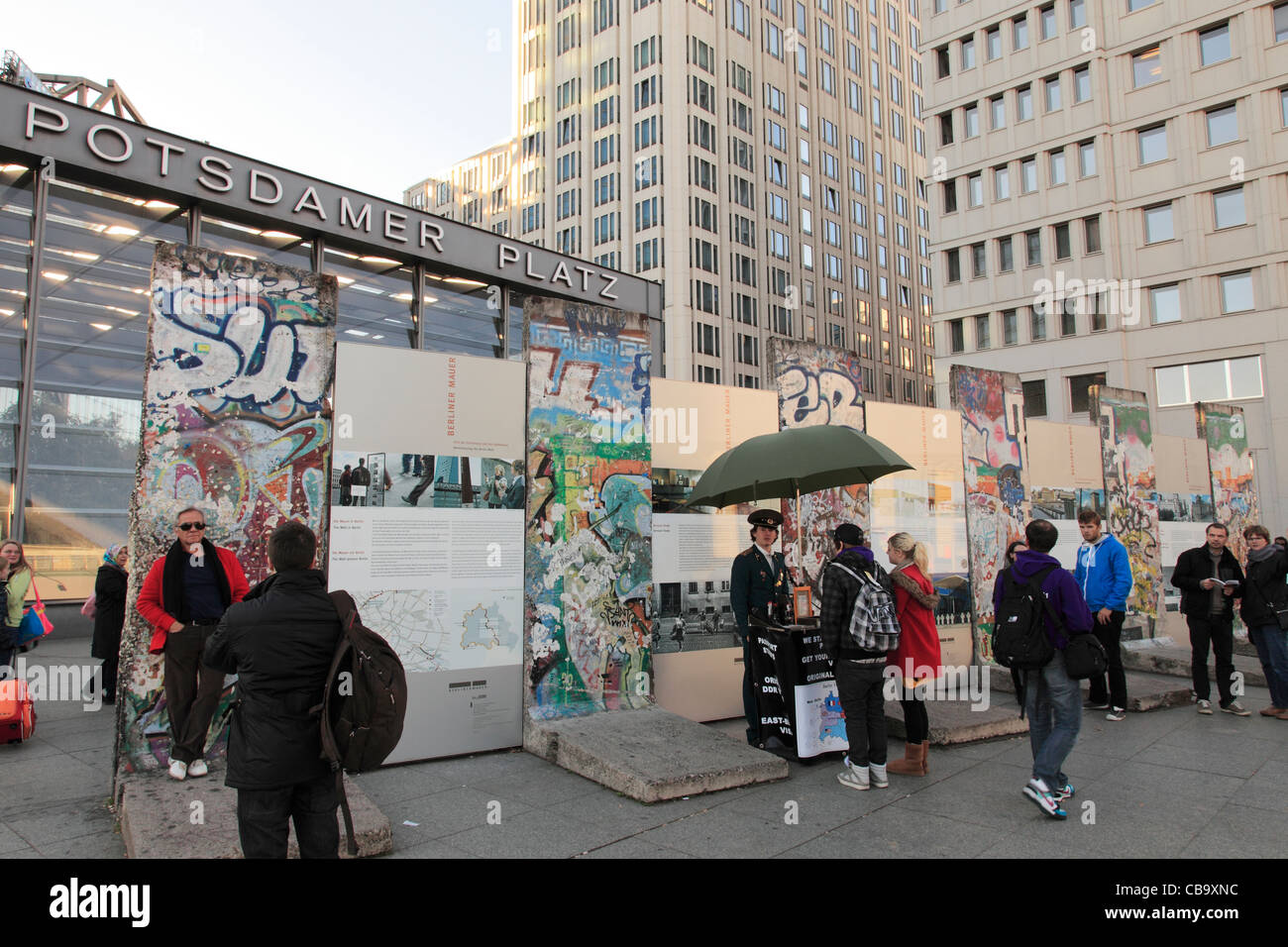 The Wall at Potsdamer Platz in Berlin Stock Photo