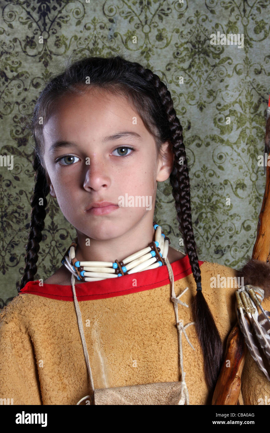 Native American Lakota Sioux Indian boy Stock Photo Alamy