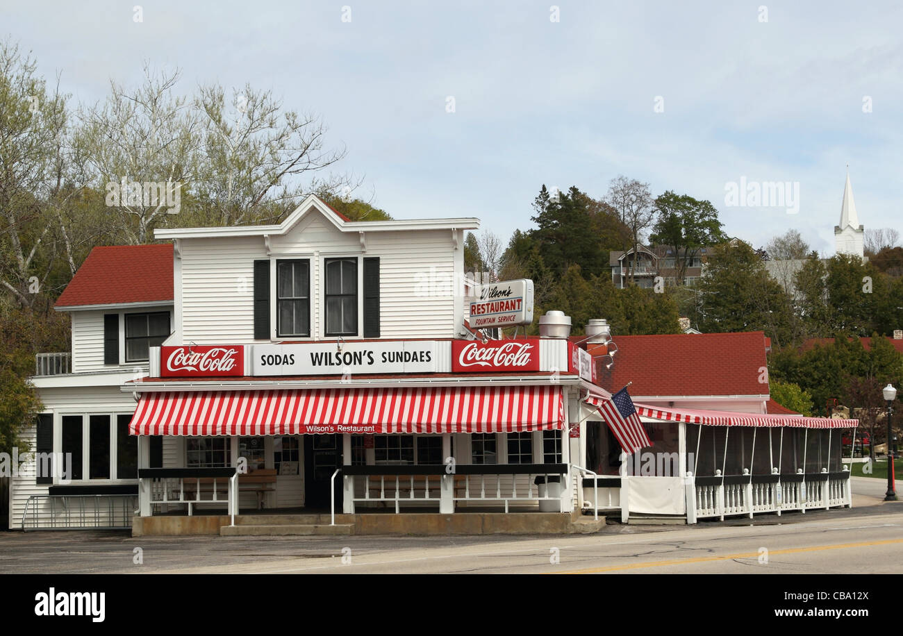 Wilson's Restaurant & Ice Cream Parlor, a Door County Establishment since 1906, in Ephraim, Wisconsin, Stock Photo