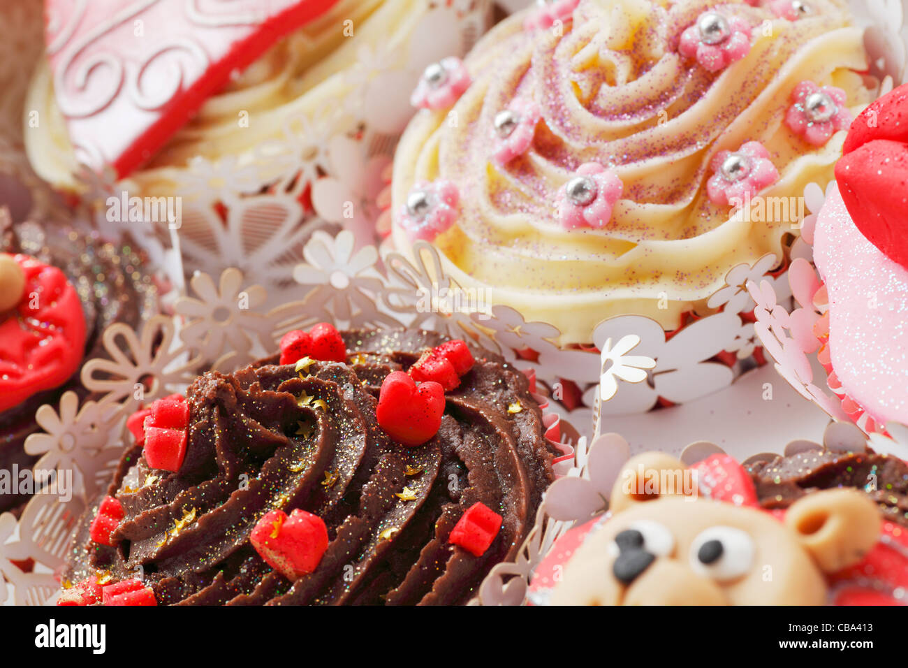 Close up of some delicious cupcakes Stock Photo