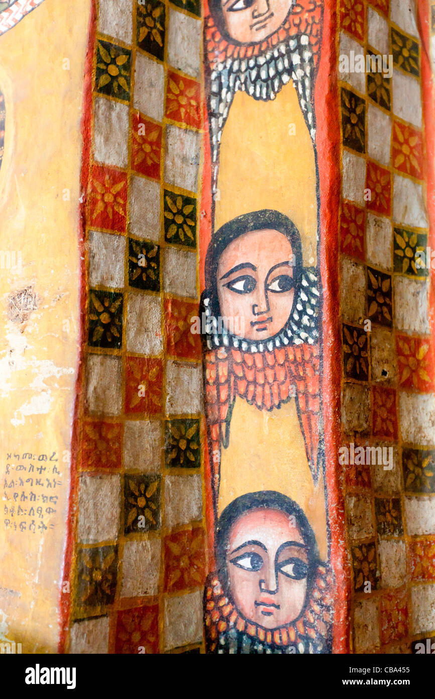 Stunning examples of traditional Ethiopian art cover the walls and