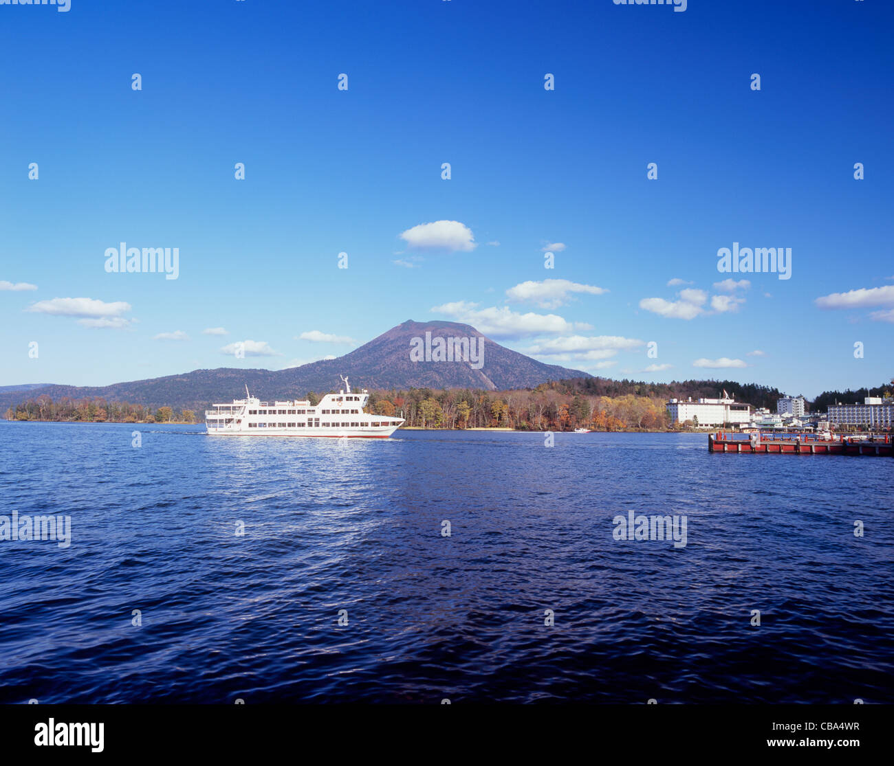 Lake Akan and Mount Oakan, Kushiro, Hokkaido, Japan Stock Photo